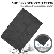 For Lenovo Tab M9 Tree Life Embossed Rotation Leather Tablet Case(Black)