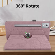 For Lenovo Tab P12 / Xiaoxin Pad Pro 12.7 2025 Tree Life Embossed Rotation Leather Tablet Case(Rose Gold)