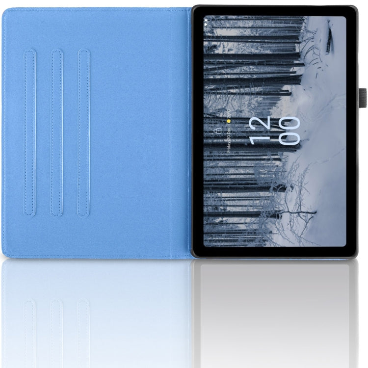 For Nokia T21 Tree Life Embossed Rotation Leather Tablet Case(Blue)