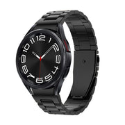 For Samsung Galaxy Watch 6 Three Strains Metal Watch Band(Black)