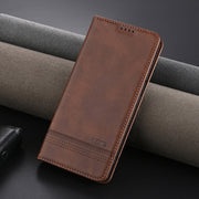 For OPPO Reno12 Pro Global AZNS Magnetic Calf Texture Flip Leather Phone Case(Dark Brown)