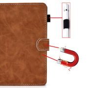 For 10 inch Tablet PC Universal Cowhide Texture Horizontal Flip Leather Case with Holder & Card Slots & Pen Slot(Brown)