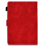 For 10 inch Tablet PC Universal Cowhide Texture Horizontal Flip Leather Case with Holder & Card Slots & Pen Slot(Red)