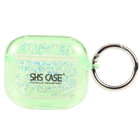 For AirPods Pro Flash Diamond Epoxy Bluetooth Earphone Protective Case(Green)