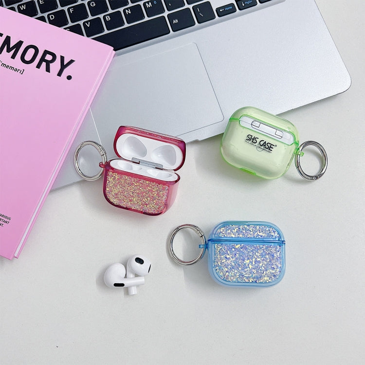 For AirPods Pro Flash Diamond Epoxy Bluetooth Earphone Protective Case(Purple)