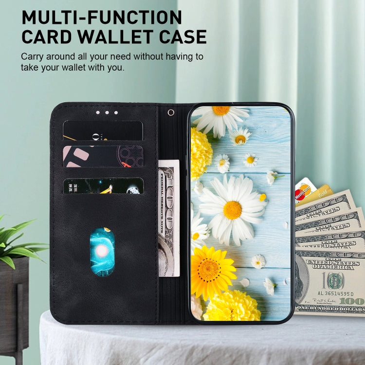 For Google Pixel 9 Pro Lily Embossed Leather Phone Case(Black)