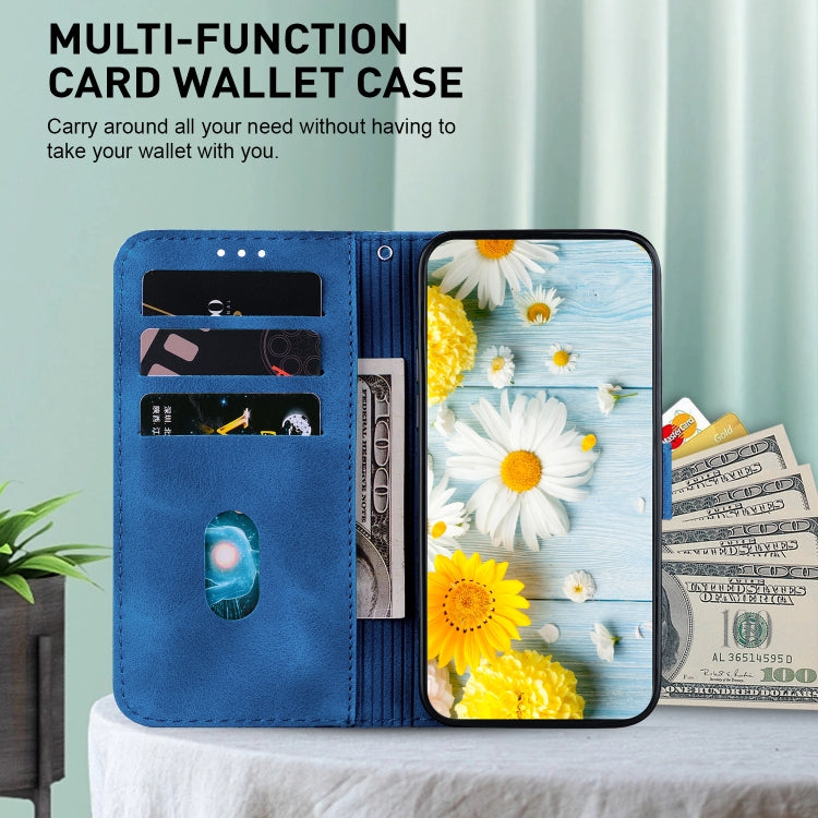 For Google Pixel 9 Lily Embossed Leather Phone Case(Dark Blue)