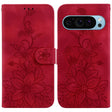 For Google Pixel 9 Lily Embossed Leather Phone Case(Red) - Google Cases by PMC TechLife | Online Shopping South Africa | PMC TechLife | Buy Now Pay Later Mobicred