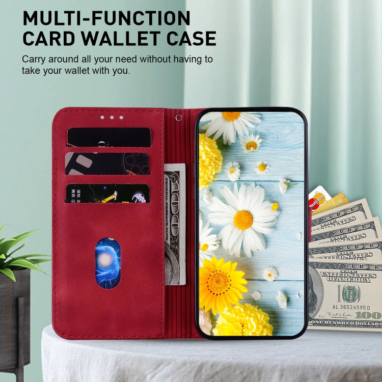 For Google Pixel 9 Lily Embossed Leather Phone Case(Red)