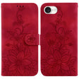 For iPhone 16e Lily Embossed Leather Phone Case(Red) - iPhone 16e Cases by PMC TechLife | Online Shopping South Africa | PMC TechLife | Buy Now Pay Later Mobicred
