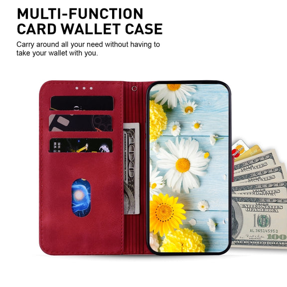 For iPhone 16 Pro Lily Embossed Leather Phone Case(Red)