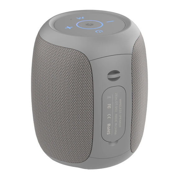 Zealot S53 IPX6 Water-resistant Portable Colorful Wireless Bluetooth Speaker(Grey)