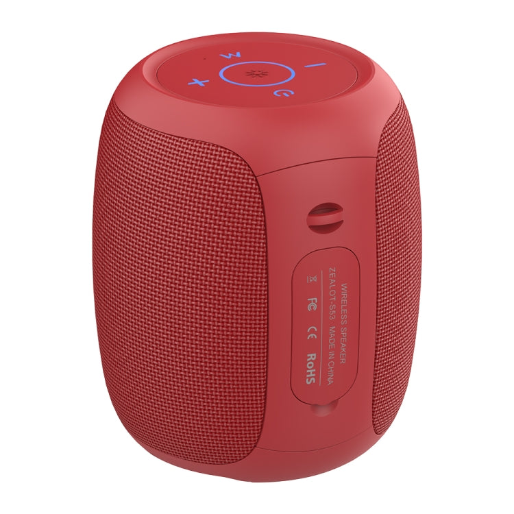 Zealot S53 IPX6 Water-resistant Portable Colorful Wireless Bluetooth Speaker(Red)