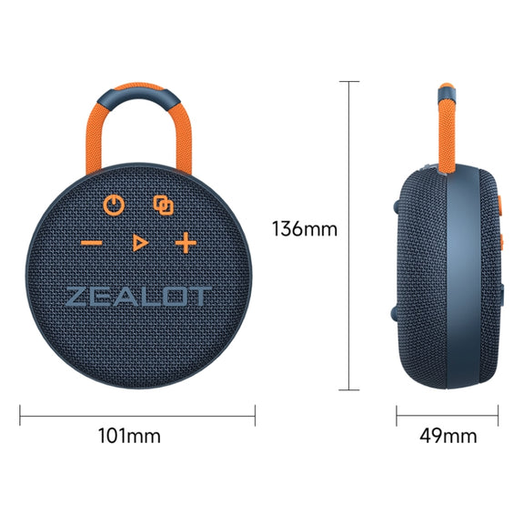 Zealot S77 IPX7 Water-resistant Portable Wireless Bluetooth Speaker(Blue Cyan)