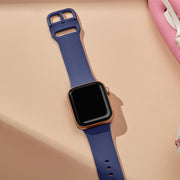 For Apple Watch Series 8 41mm Pin Buckle Silicone Watch Band(Violet Gray)