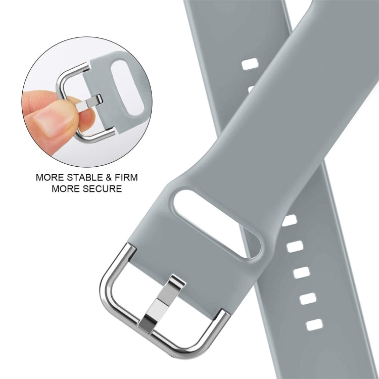 For Apple Watch Series 8 45mm Pin Buckle Silicone Watch Band(Light Grey)