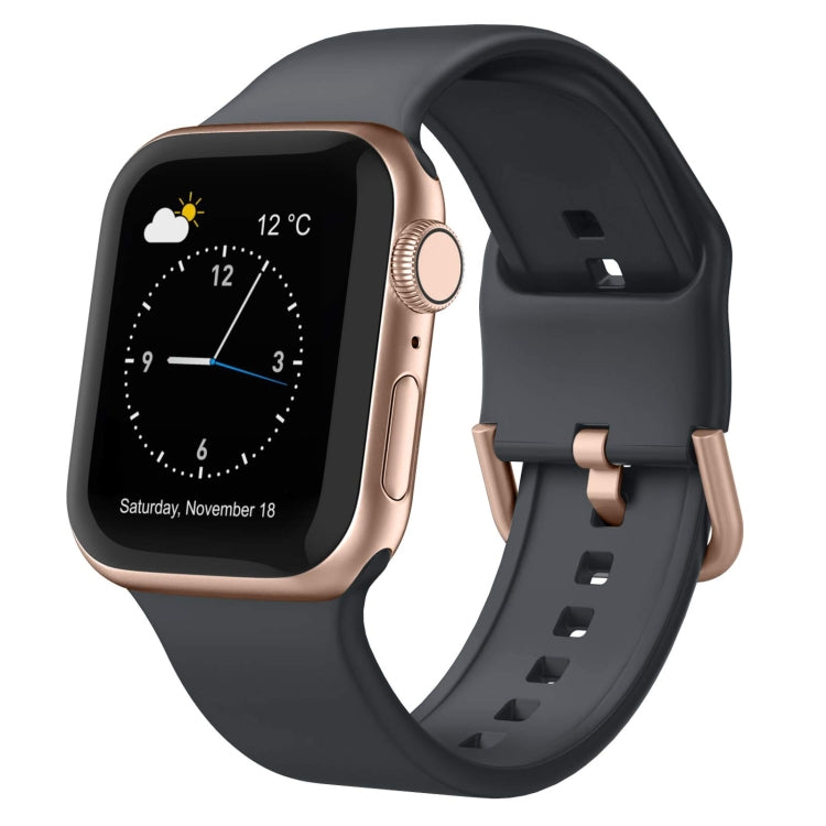 For Apple Watch SE 2022 40mm Pin Buckle Silicone Watch Band(Dark Grey)