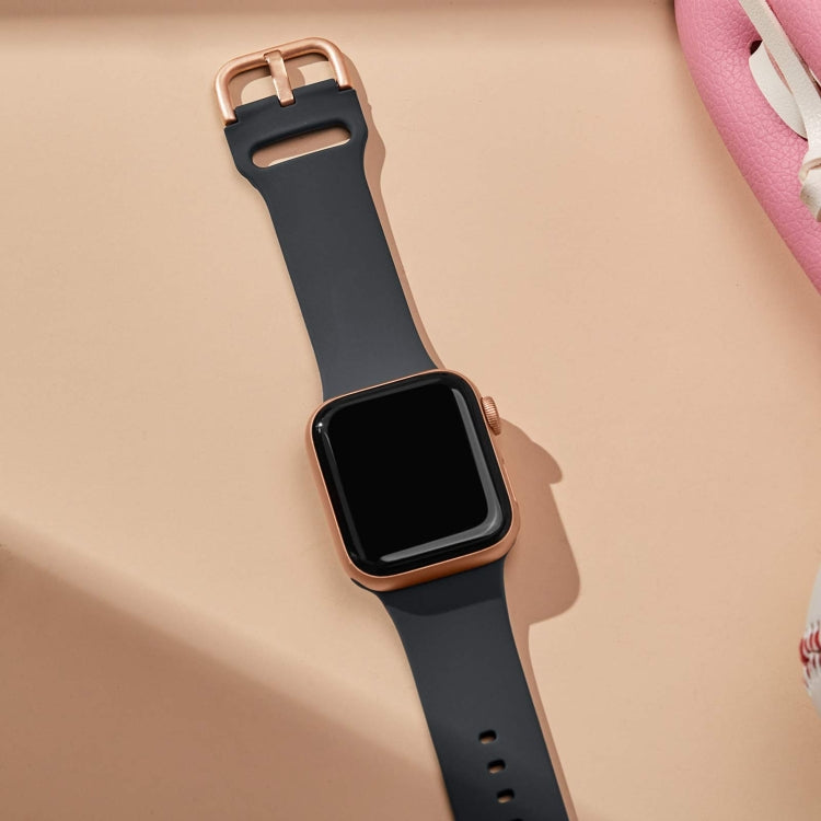 For Apple Watch SE 2022 40mm Pin Buckle Silicone Watch Band(Dark Grey)