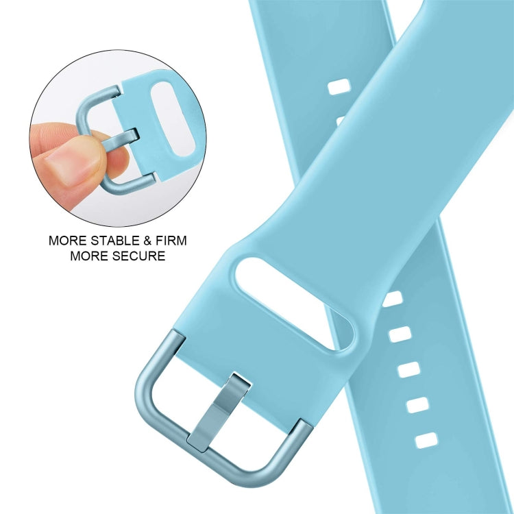 For Apple Watch Series 7 41mm Pin Buckle Silicone Watch Band(Light Blue)