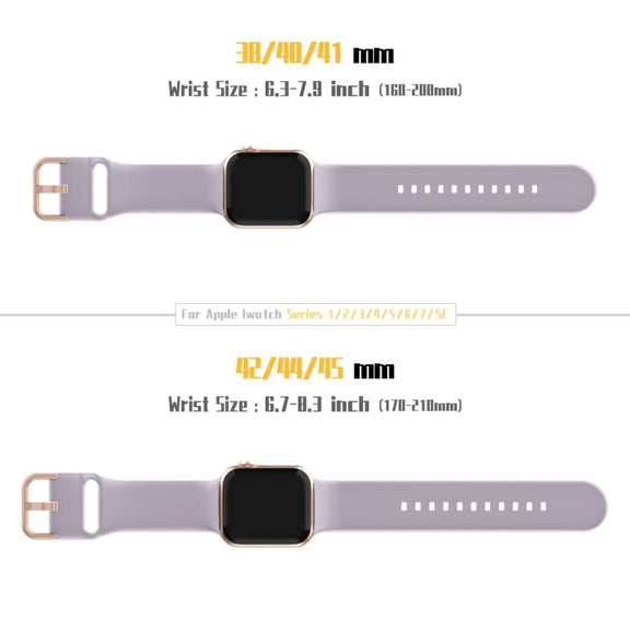 For Apple Watch SE 40mm Pin Buckle Silicone Watch Band(Baby Purple)