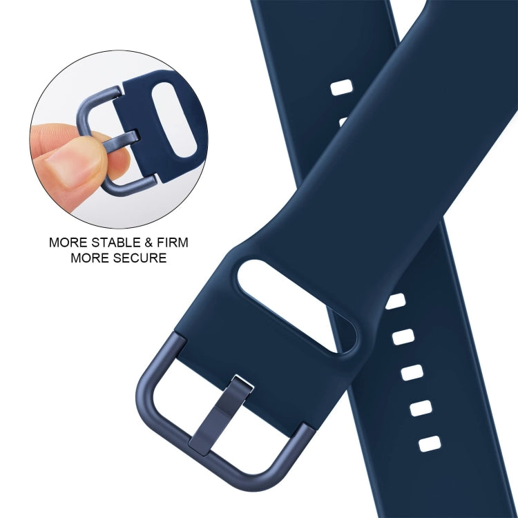 For Apple Watch Series 6 40mm Pin Buckle Silicone Watch Band(Abyss Blue)