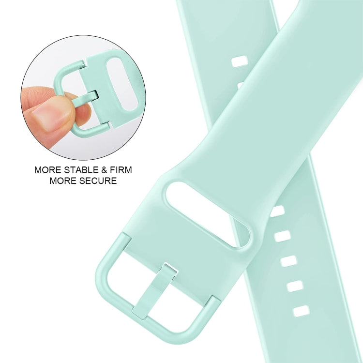 For Apple Watch Series 5 44mm Pin Buckle Silicone Watch Band(Mint Green)