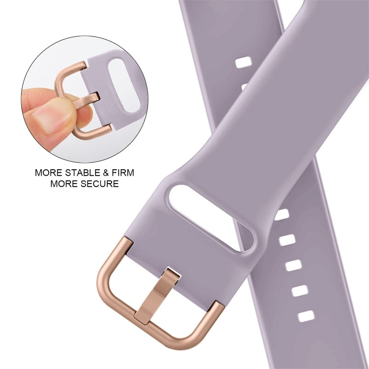 For Apple Watch Series 5 44mm Pin Buckle Silicone Watch Band(Baby Purple)
