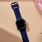 For Apple Watch Series 5 40mm Pin Buckle Silicone Watch Band(Midnight Blue)