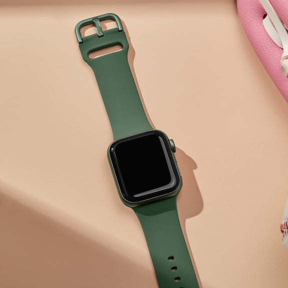For Apple Watch Series 2 42mm Pin Buckle Silicone Watch Band(Clover)