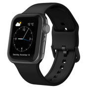 For Apple Watch Series 2 42mm Pin Buckle Silicone Watch Band(Black)