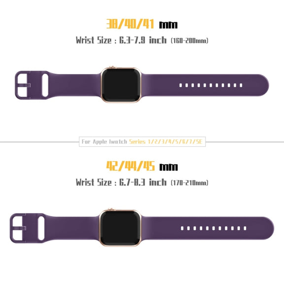 For Apple Watch Series 2 42mm Pin Buckle Silicone Watch Band(Dark Purple)