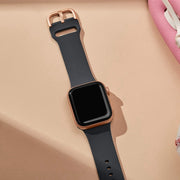 For Apple Watch Series 10 46mm Pin Buckle Silicone Watch Band(Dark Grey)