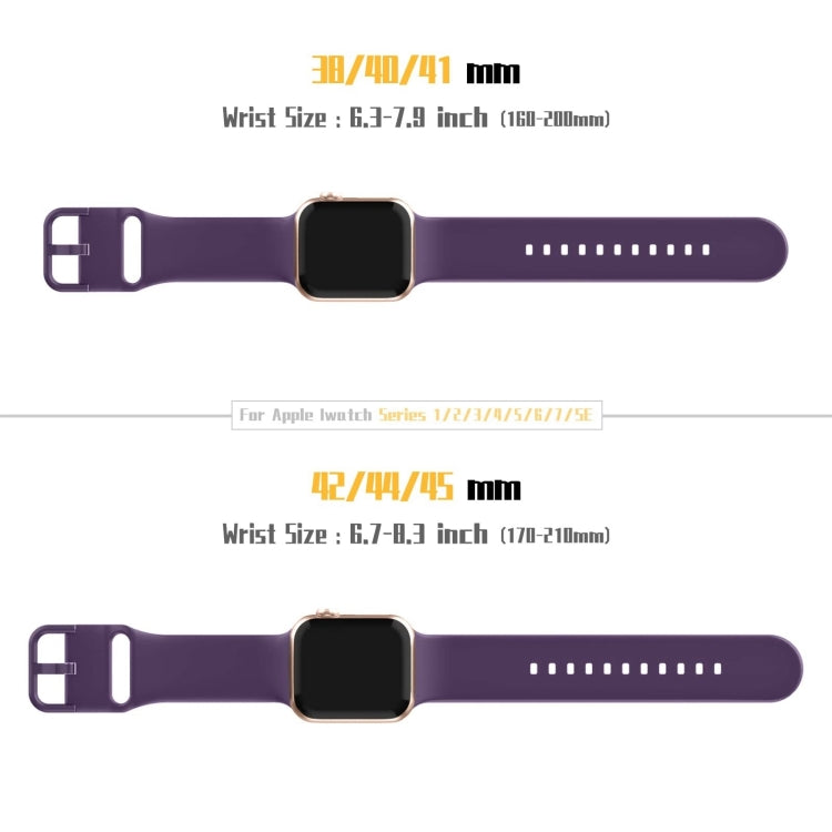 For Apple Watch Series 10 46mm Pin Buckle Silicone Watch Band(Dark Purple)