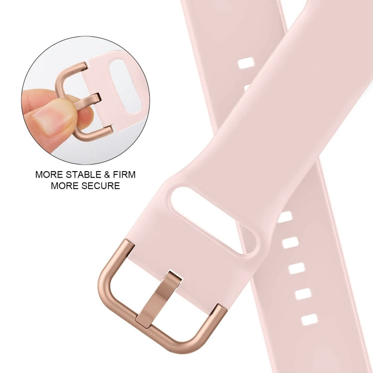 For Apple Watch Series 10 42mm Pin Buckle Silicone Watch Band(Pink Sand)