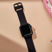 For Apple Watch Series 10 42mm Pin Buckle Silicone Watch Band(Black)