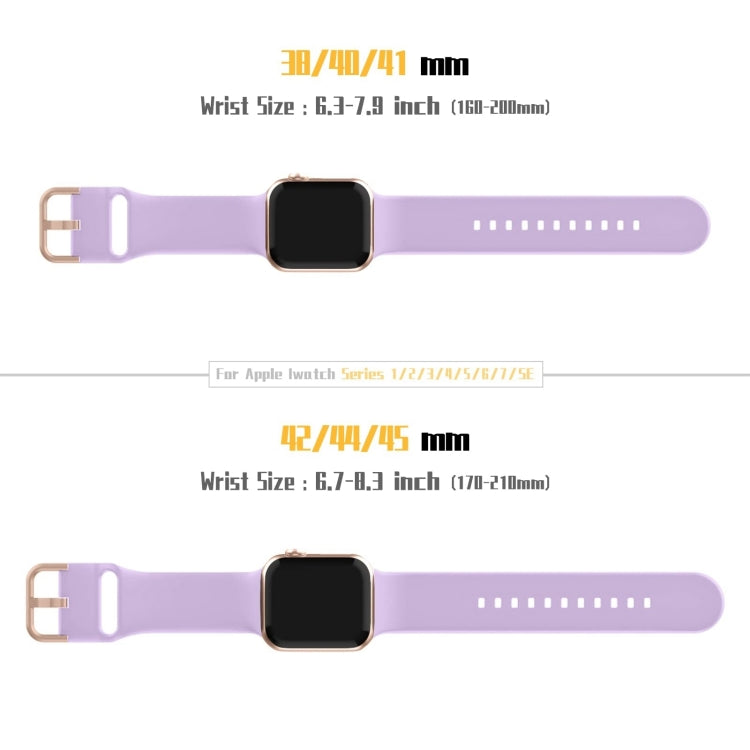 For Apple Watch Series 10 42mm Pin Buckle Silicone Watch Band(Lavender)