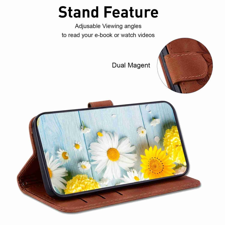 For Motorola Edge 2024 Lily Embossed Leather Phone Case(Brown)