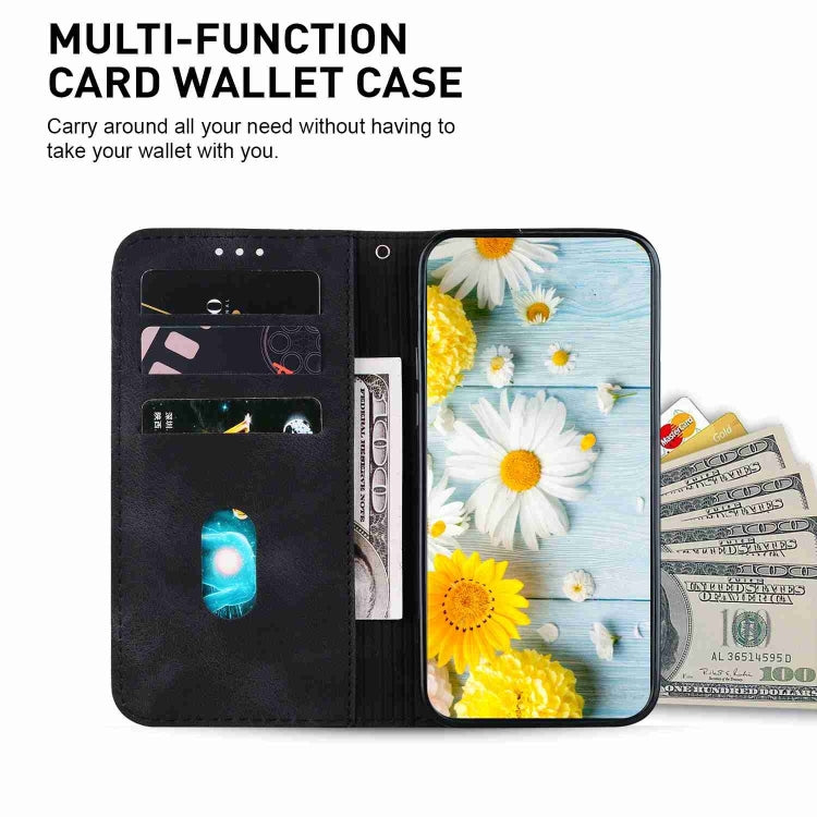 For Motorola Edge 2024 Lily Embossed Leather Phone Case(Black)