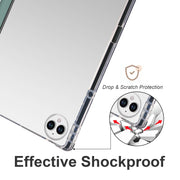 For Huawei MatePad Pro 13.2 2023 3-folding Transparent TPU Smart Leather Tablet Case(Dark Night Green)