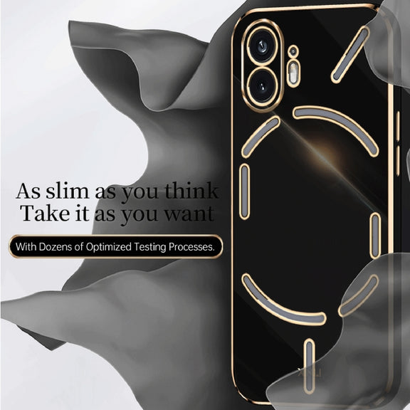 For Nothing Phone 2 XINLI Straight Edge 6D Electroplate TPU Phone Case(Black)