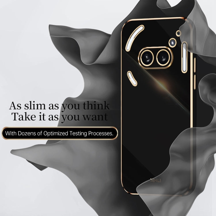 For Nothing Phone 2A XINLI Straight Edge 6D Electroplate TPU Phone Case(White)