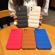 For iPhone 13 Eiderdown Airbag Frosted TPU Phone Case(Black)