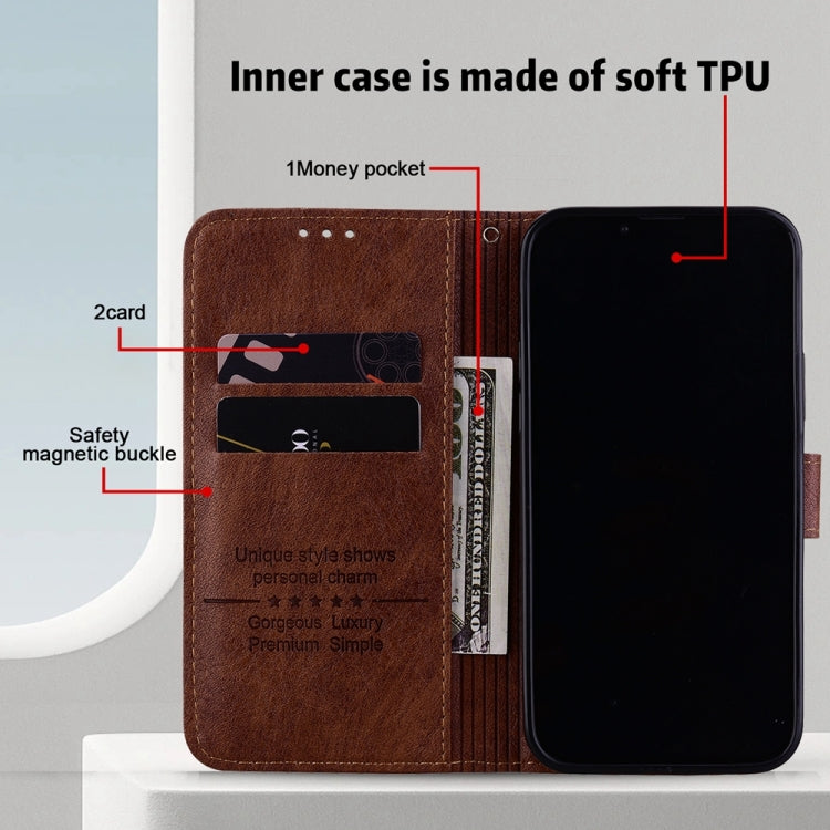 For Google Pixel 9 Skin Feeling Oil Leather Texture PU + TPU Phone Case(Brown)