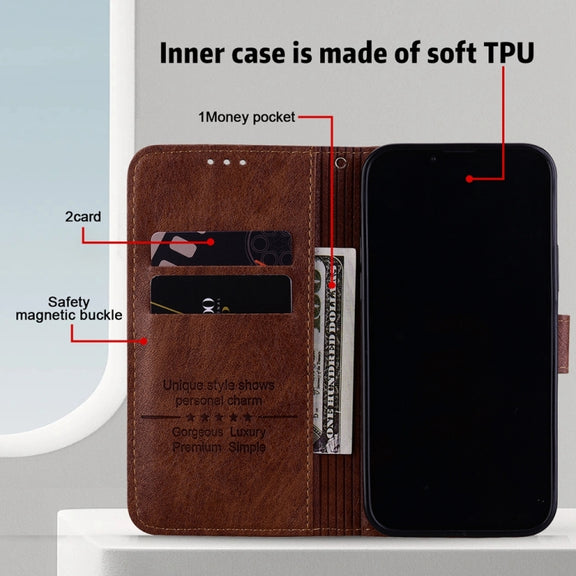 For Google Pixel 9 Skin Feeling Oil Leather Texture PU + TPU Phone Case(Brown)