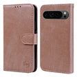 For Google Pixel 9 Pro Skin Feeling Oil Leather Texture PU + TPU Phone Case(Champagne) - Google Cases by PMC TechLife | Online Shopping South Africa | PMC TechLife | Buy Now Pay Later Mobicred