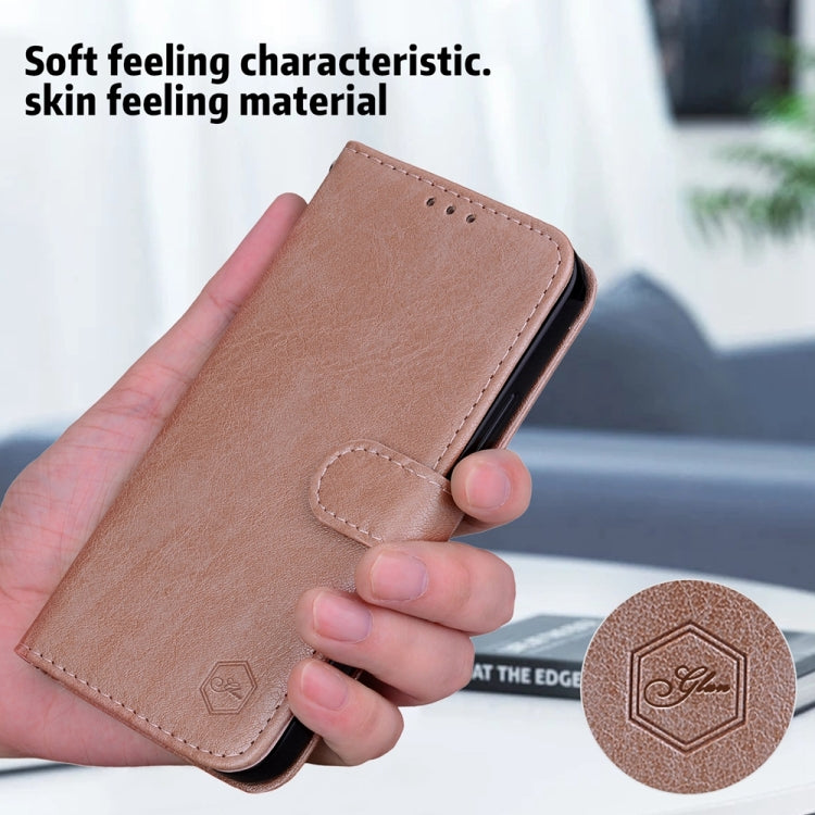 For Google Pixel 9 Pro Skin Feeling Oil Leather Texture PU + TPU Phone Case(Champagne)