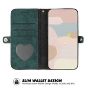 For iPhone 16 Plus Side Buckle Double Fold Hand Strap Leather Phone Case(Dark Green)