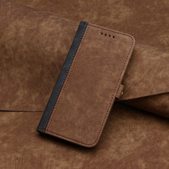 For iPhone 16 Side Buckle Double Fold Hand Strap Leather Phone Case(Brown)