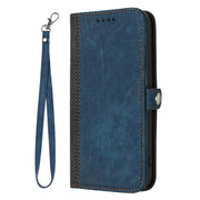 For iPhone 17 Air Side Buckle Double Fold Hand Strap Leather Phone Case(Royal)