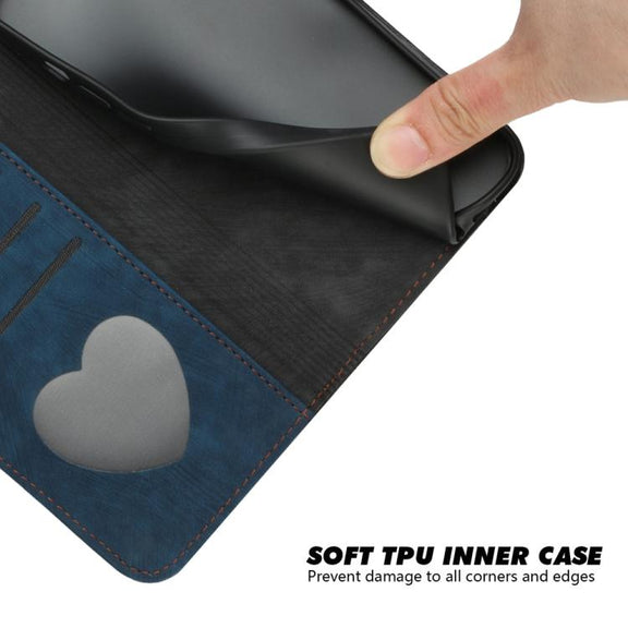 For iPhone 17 Air Side Buckle Double Fold Hand Strap Leather Phone Case(Royal)